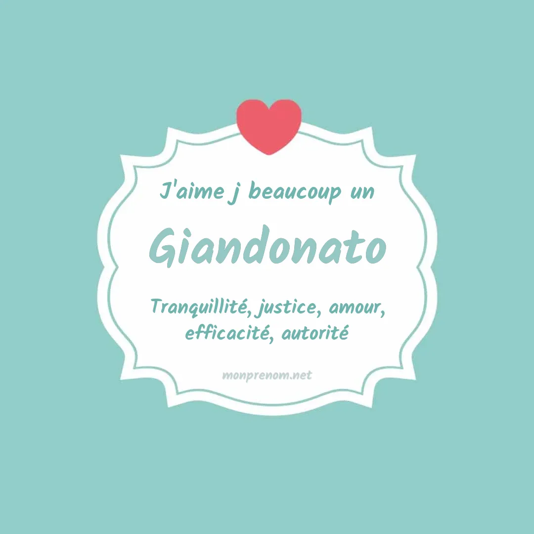 j'aime beaucoup Giandonato