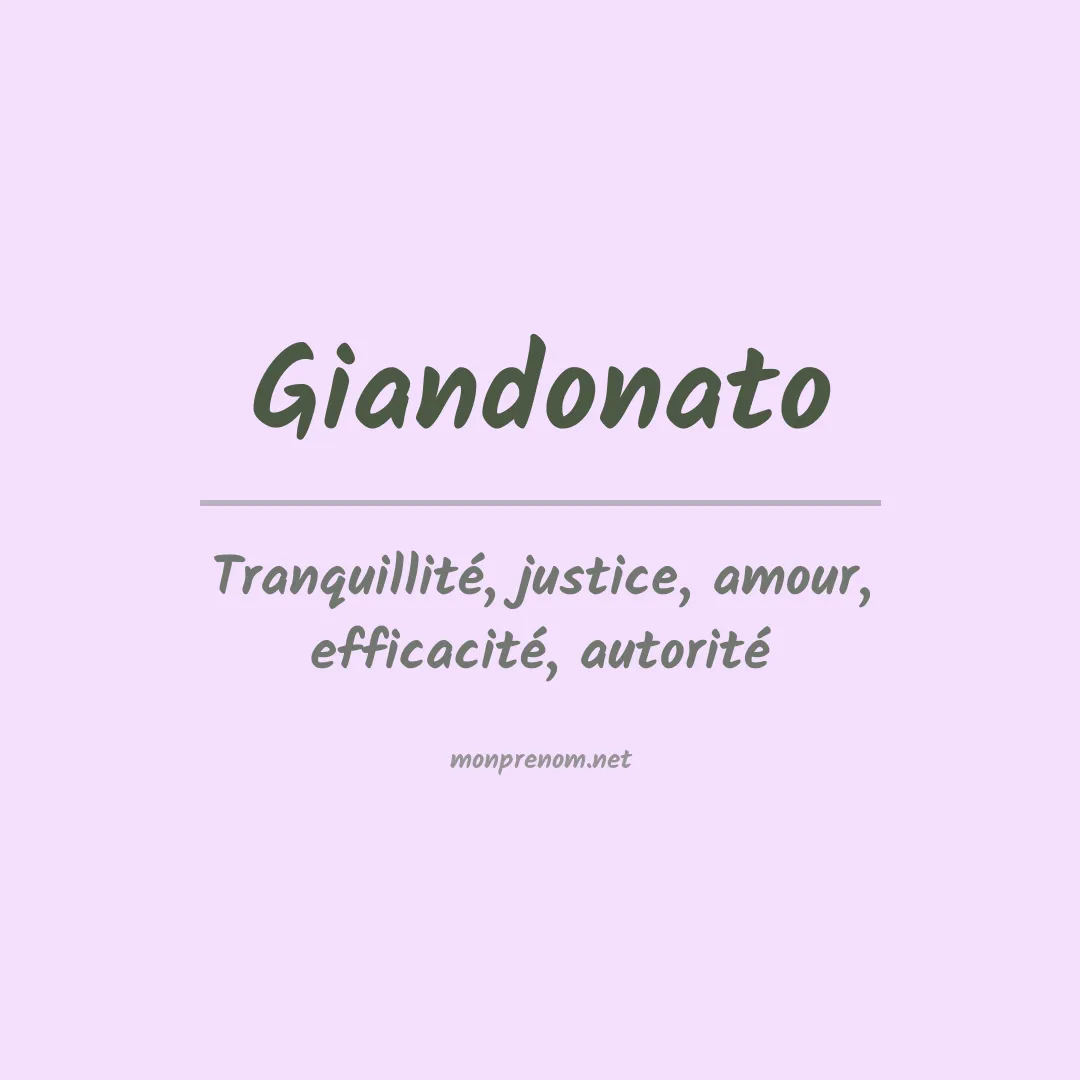 Signification du Prénom Giandonato Signification du Prénom Giandonato