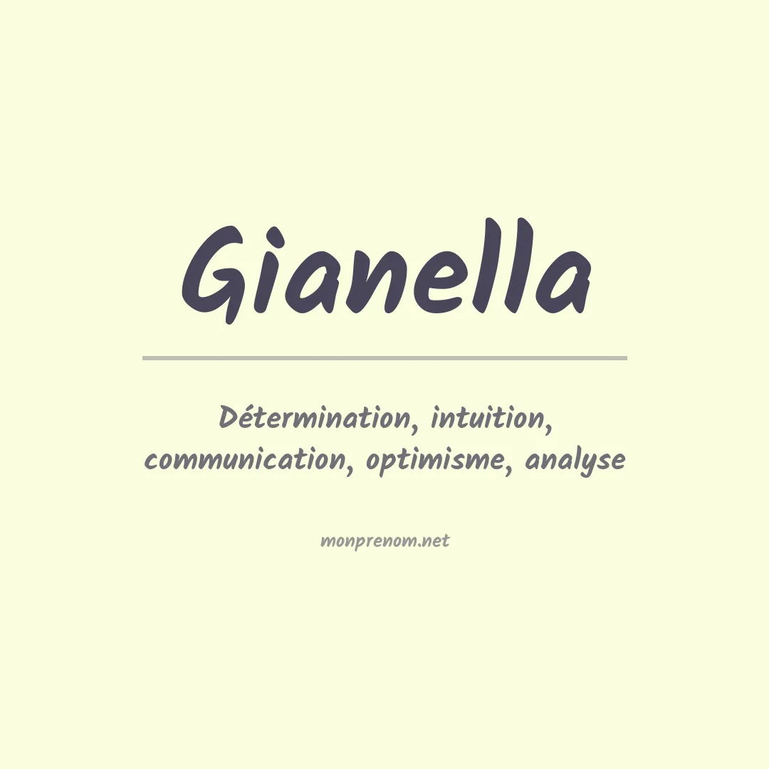 Signification du Prénom Gianella Signification du Prénom Gianella