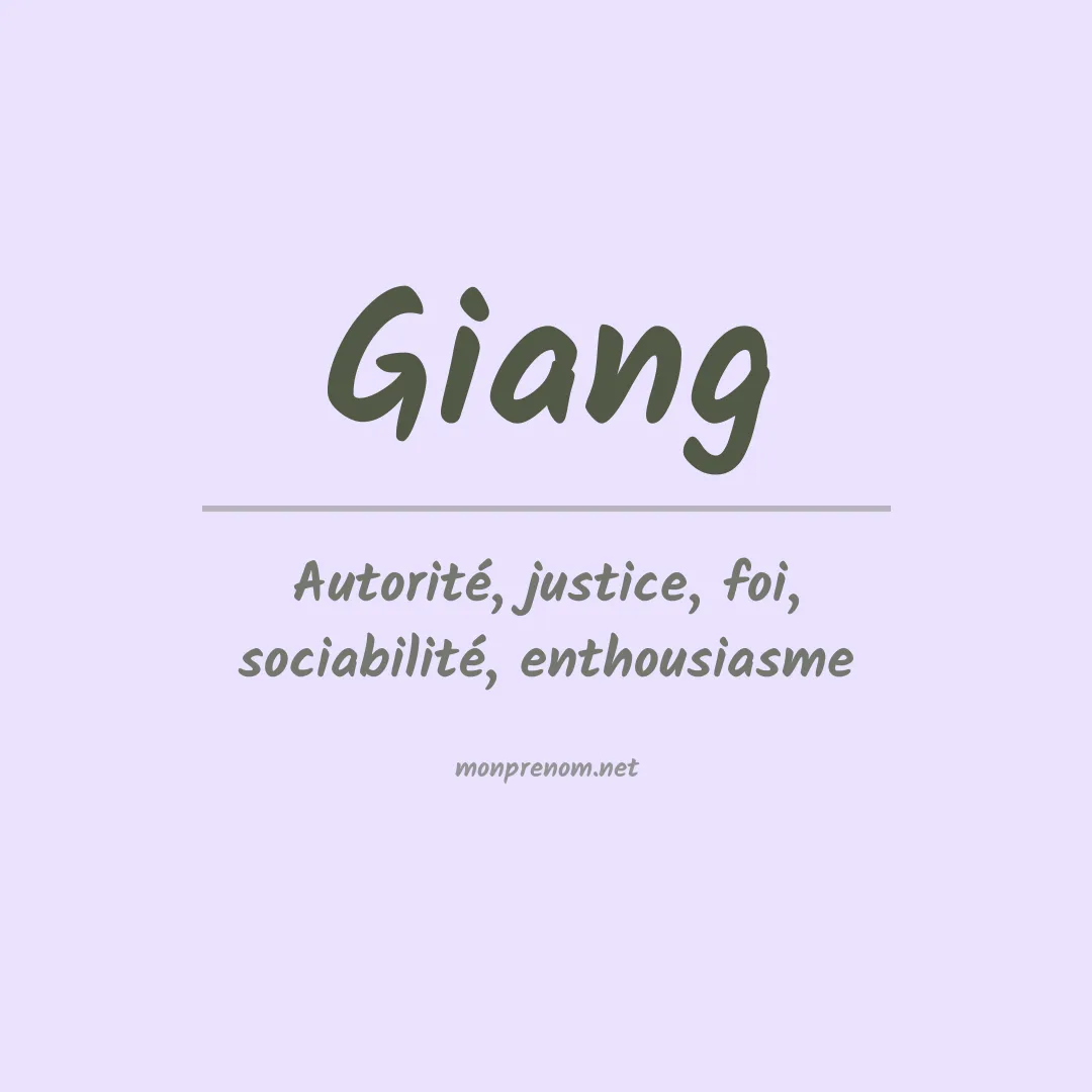 Signification du Prénom Giang