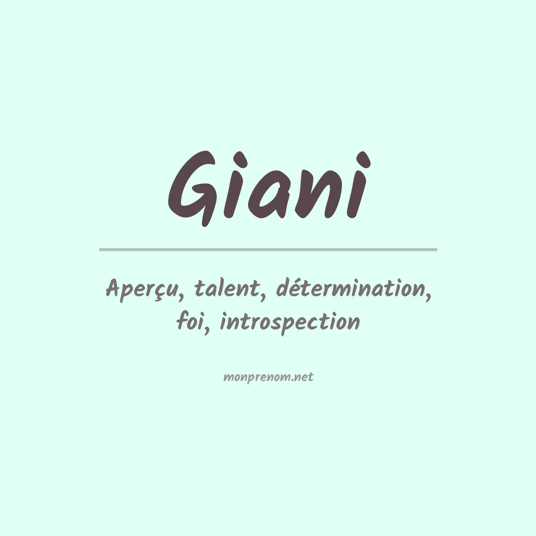 Signification du Prénom Giani