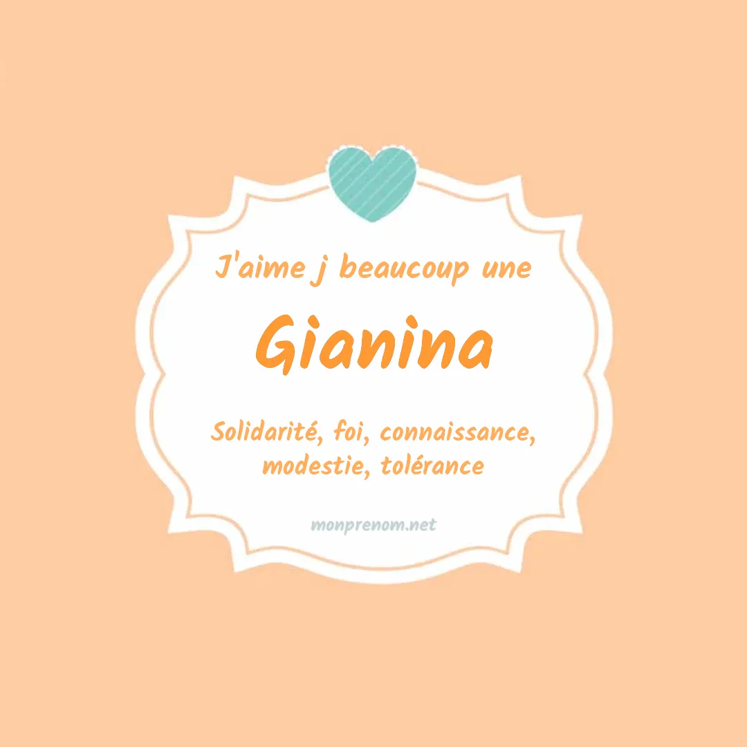 j'aime beaucoup Gianina
