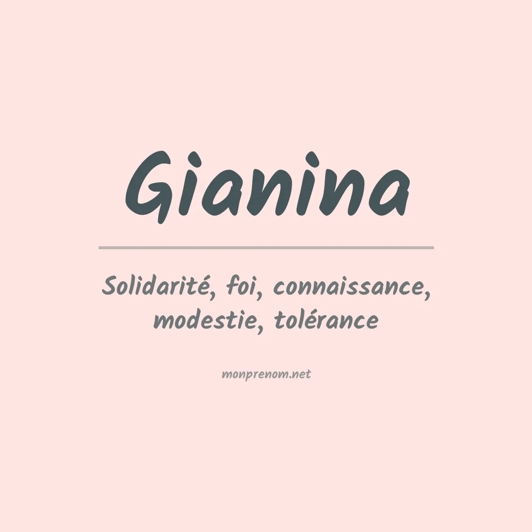 Signification du Prénom Gianina Signification du Prénom Gianina