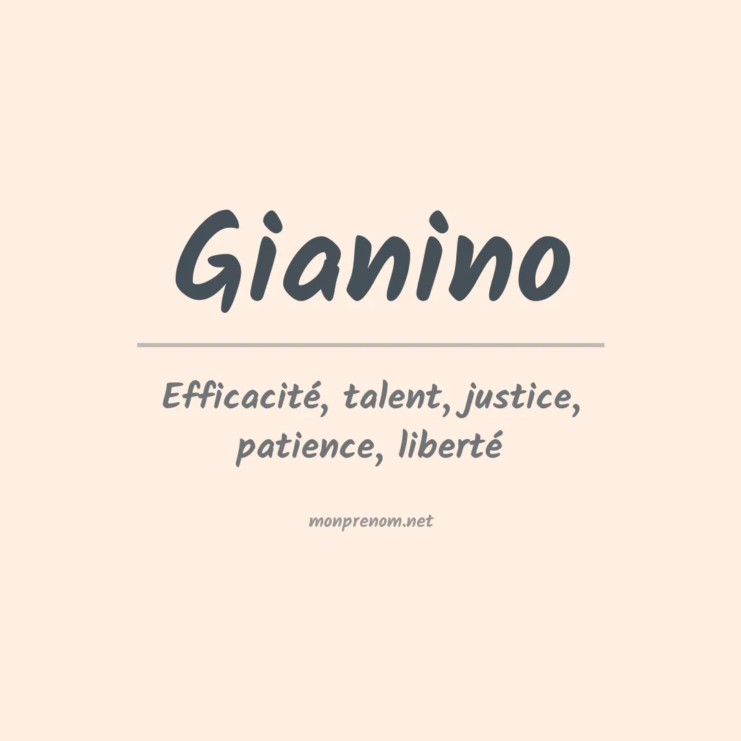 Signification du Prénom Gianino