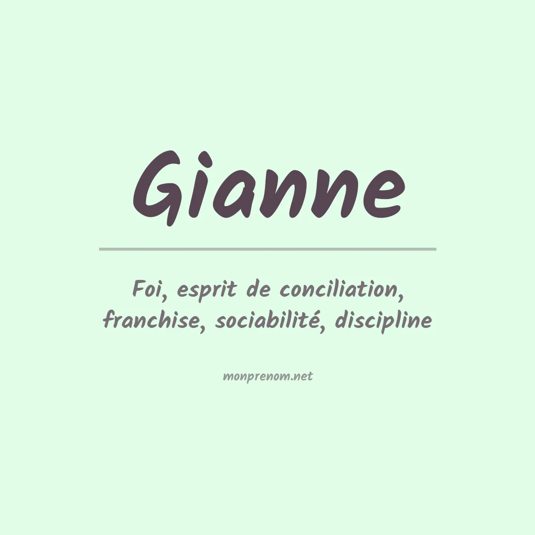 Signification du Prénom Gianne