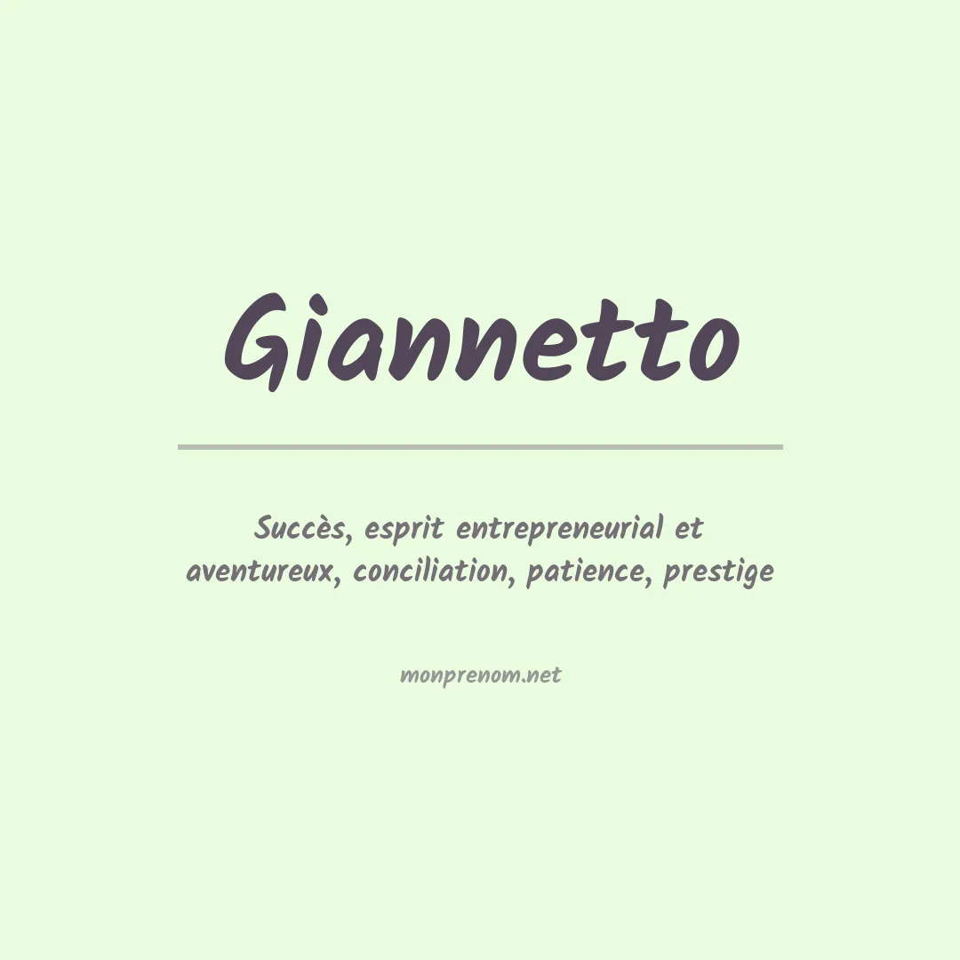 Signification du Prénom Giannetto