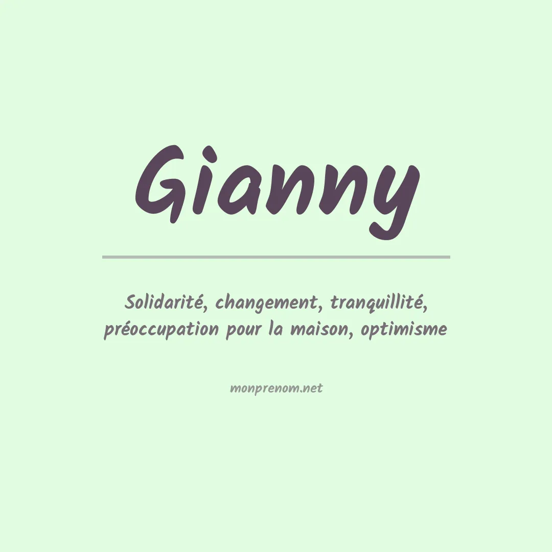 Signification du Prénom Gianny