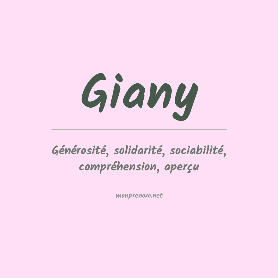 Signification du Prénom Giany