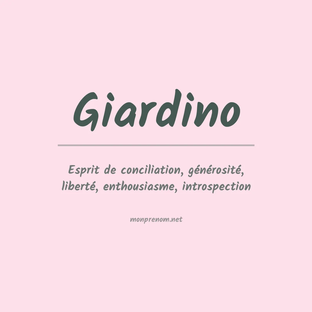 Signification du Prénom Giardino