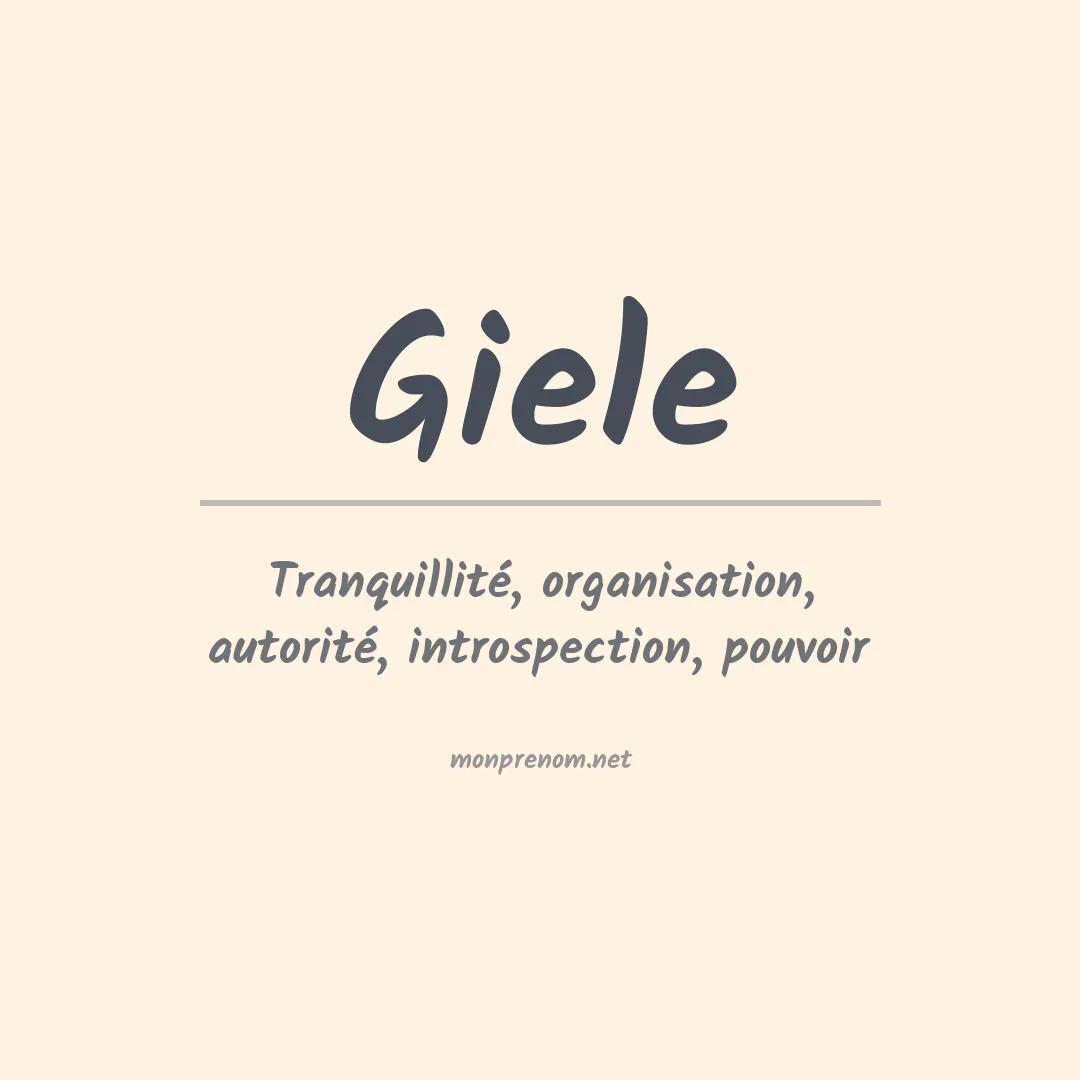 Signification du Prénom Giele