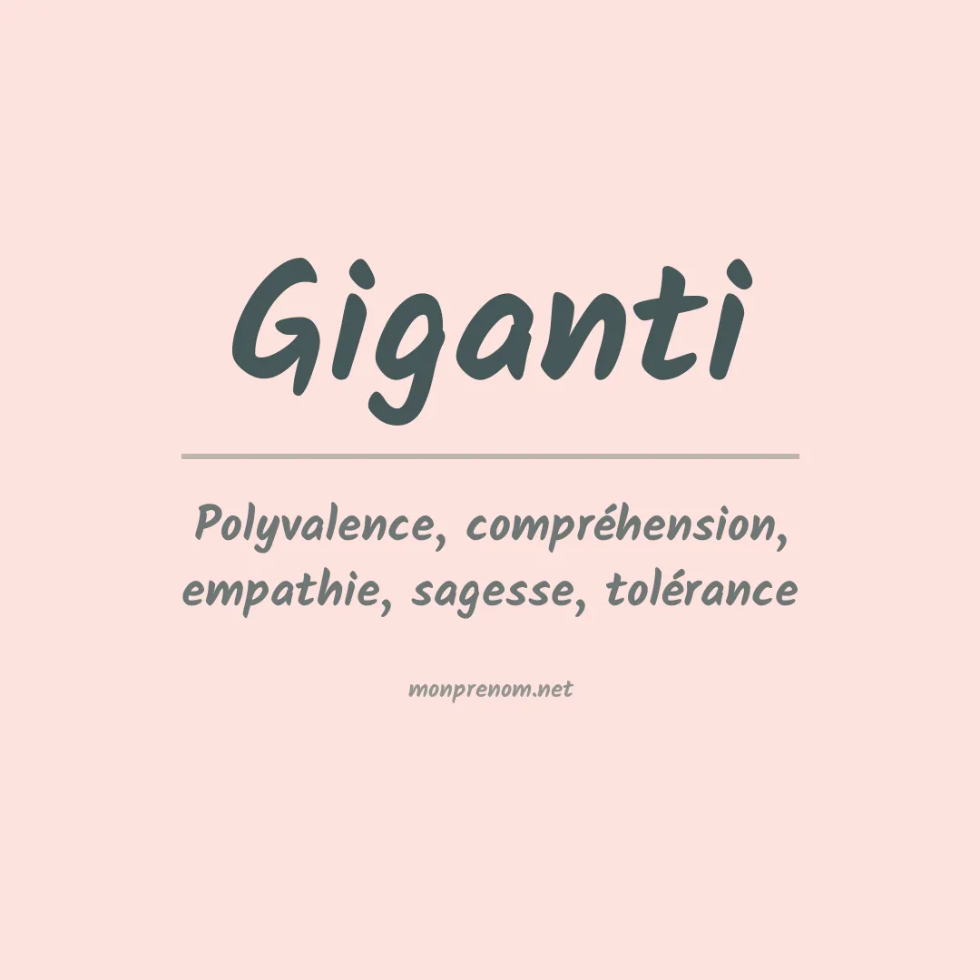 Signification du Prénom Giganti