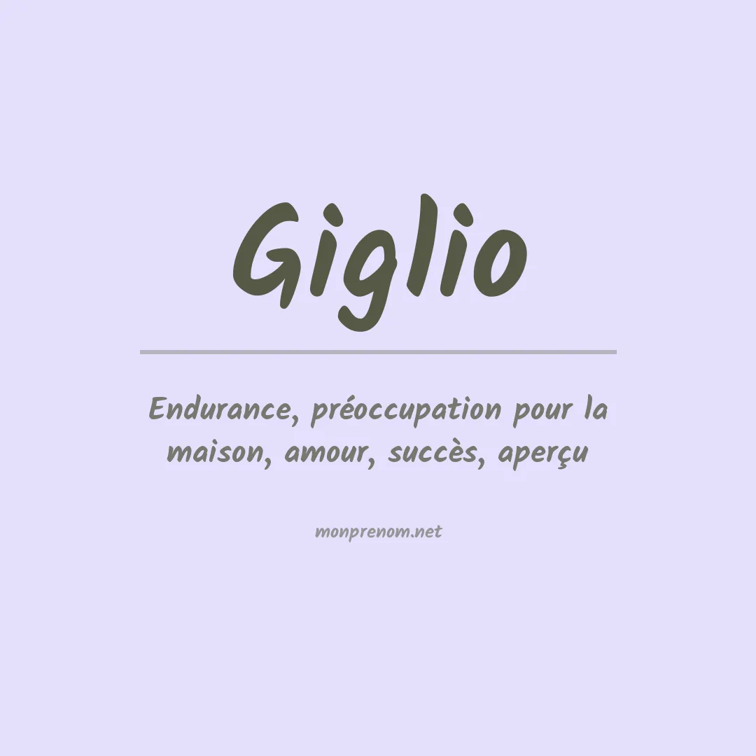 Signification du Prénom Giglio