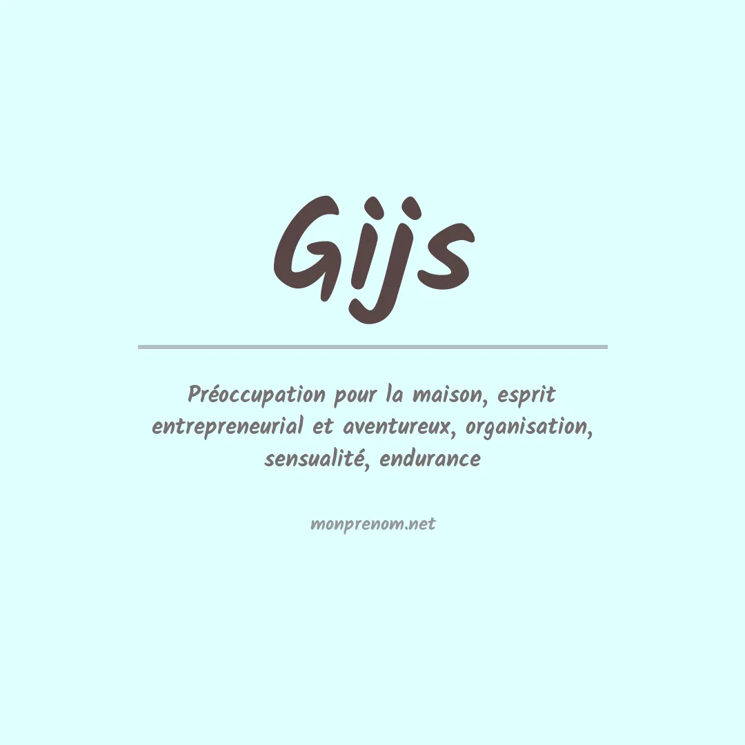 Signification du Prénom Gijs