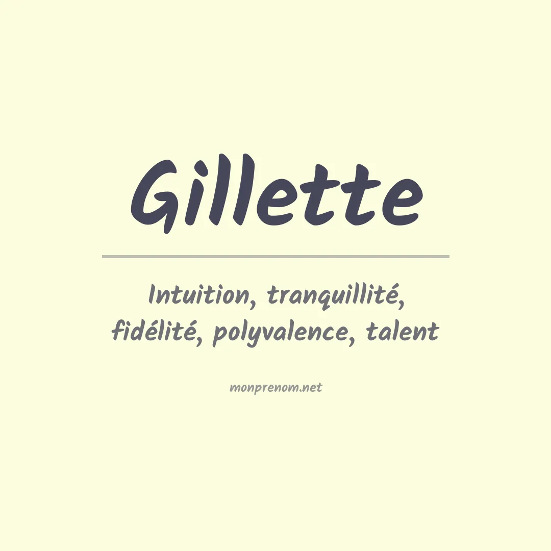 Signification du Prénom Gillette