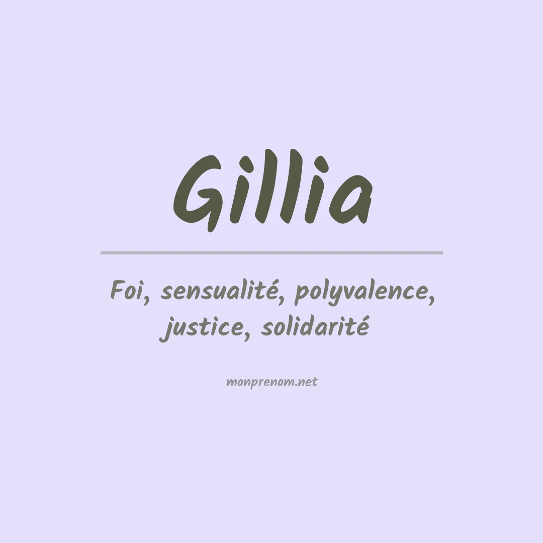 Signification du Prénom Gillia