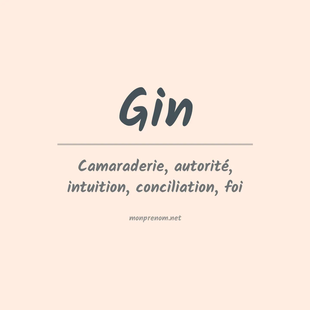 Signification du Prénom Gin