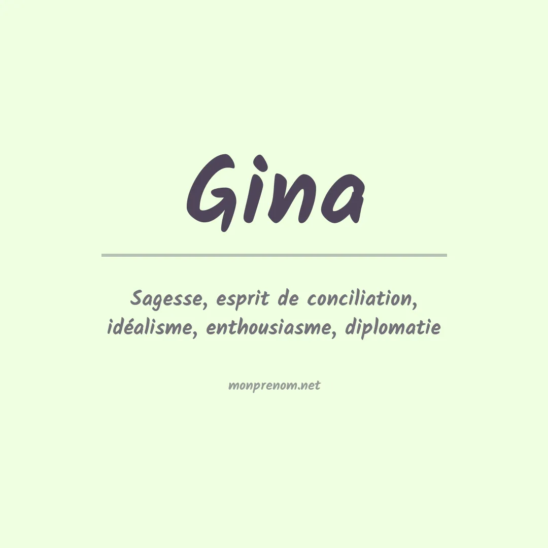 Signification du Prénom Gina