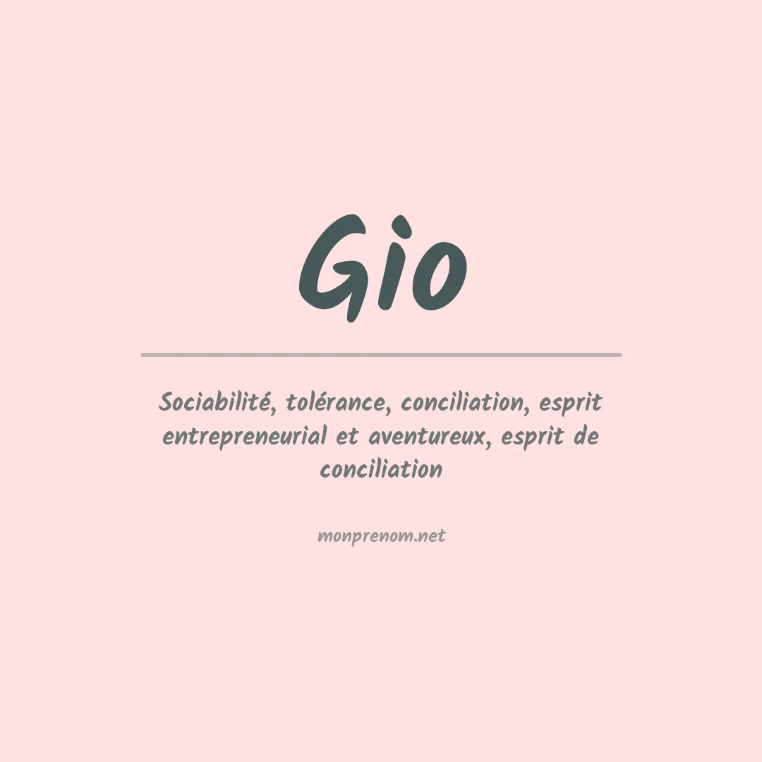 Signification du Prénom Gio