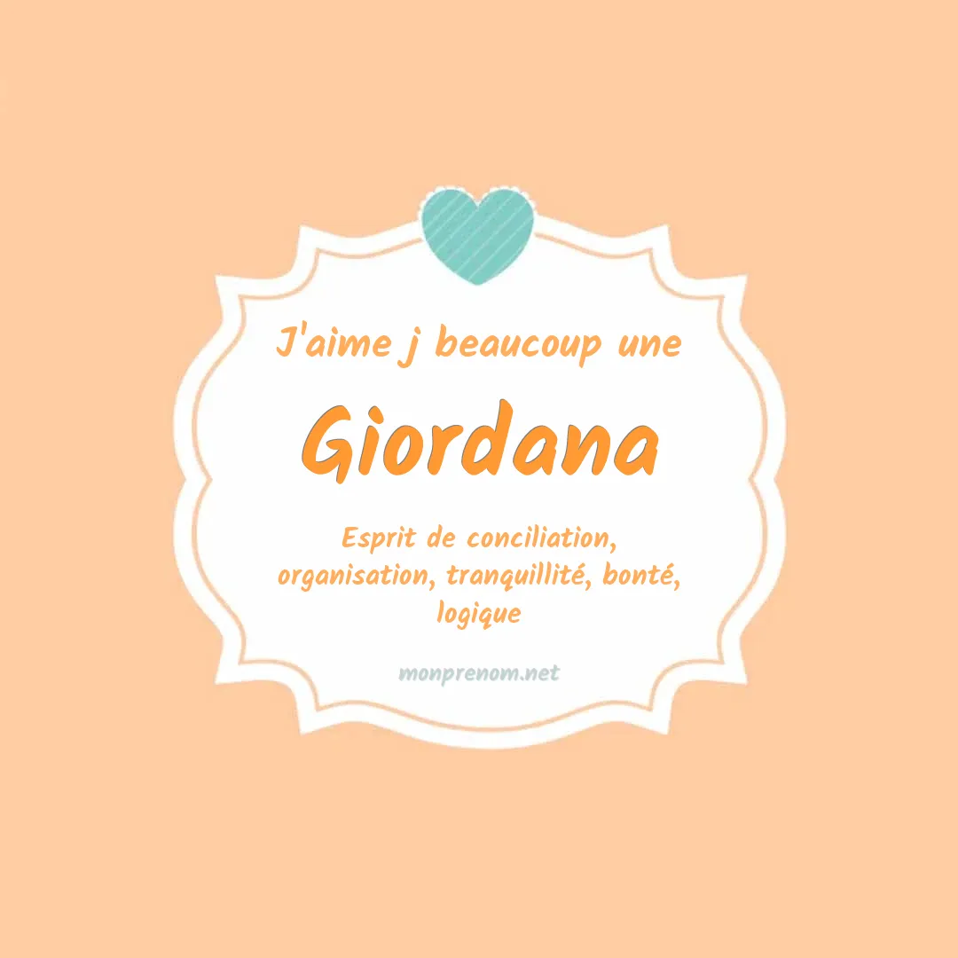 j'aime beaucoup Giordana