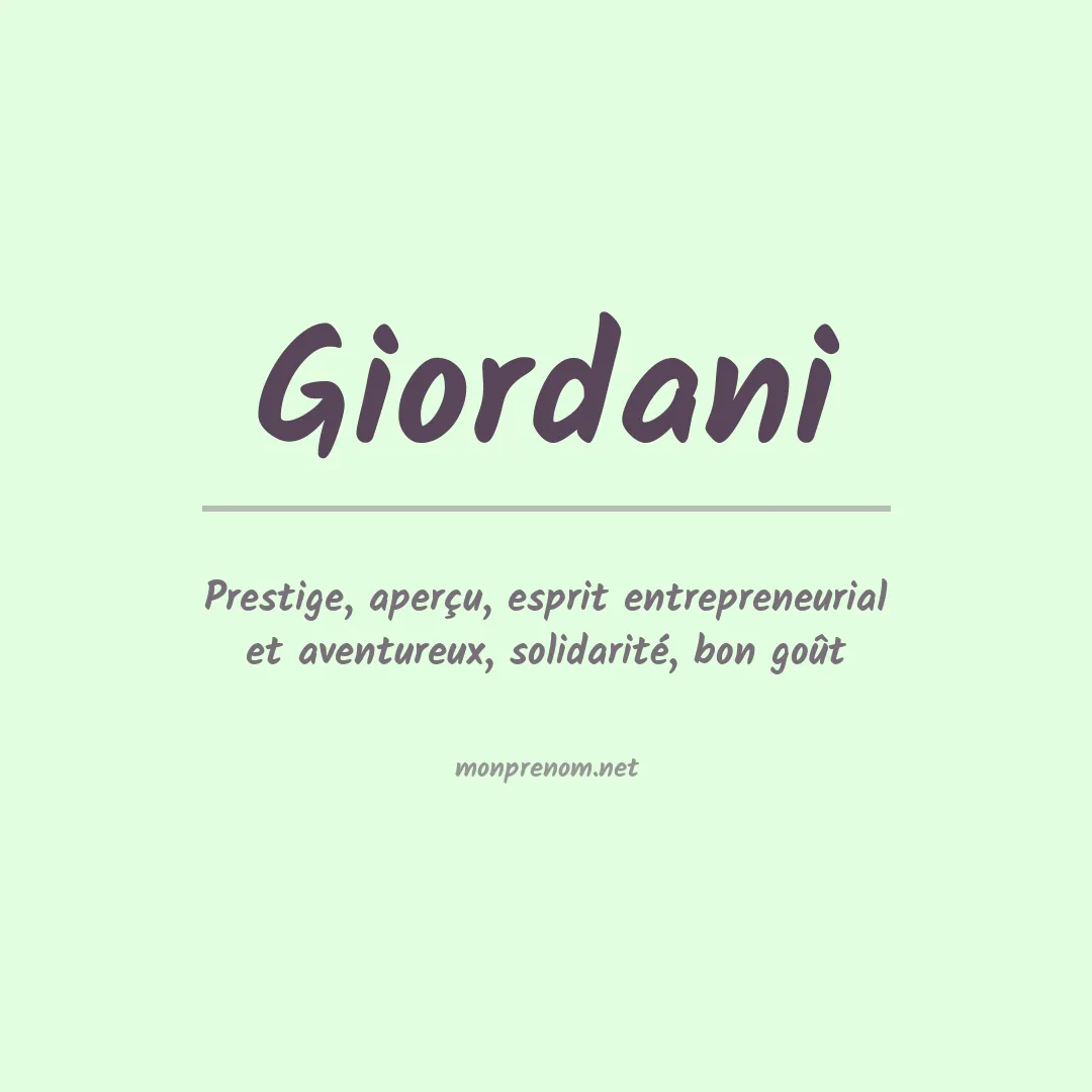 Signification du Prénom Giordani