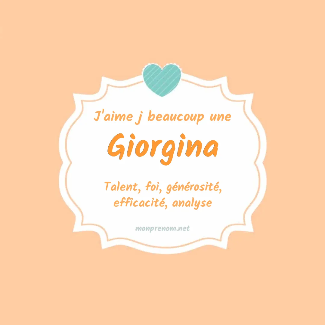 j'aime beaucoup Giorgina