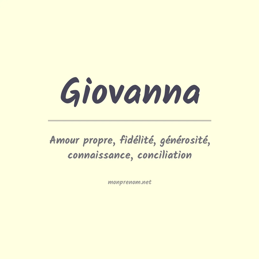 Signification du Prénom Giovanna