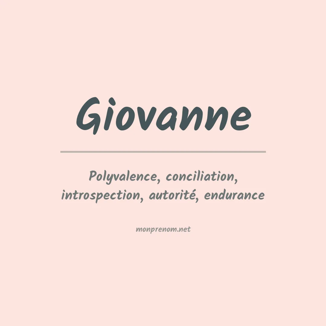 Signification du Prénom Giovanne