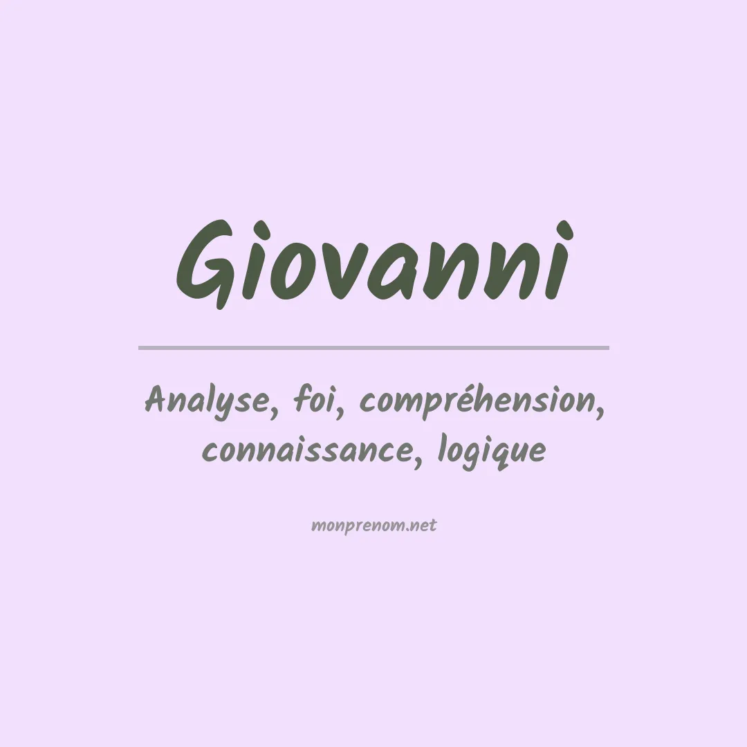 Signification du Prénom Giovanni