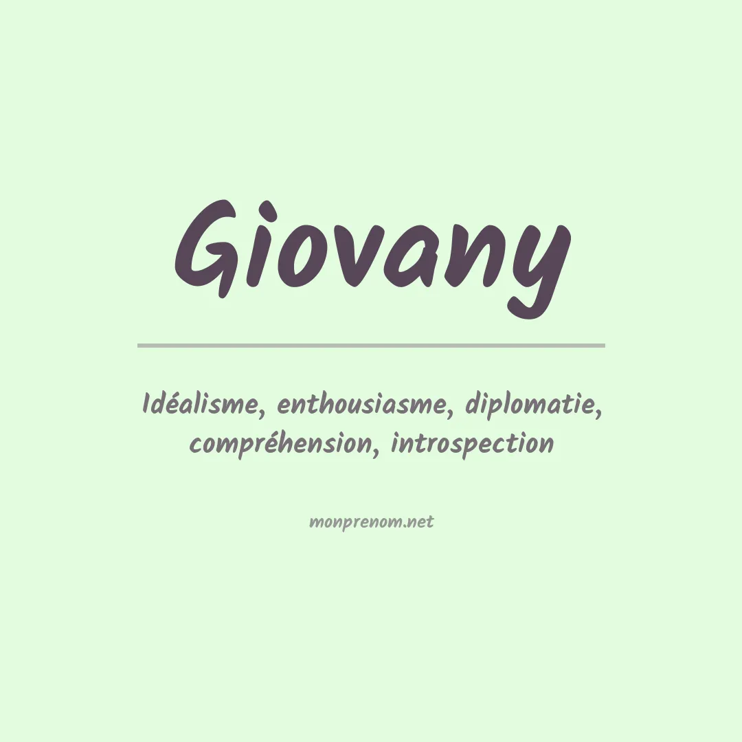 Signification du Prénom Giovany