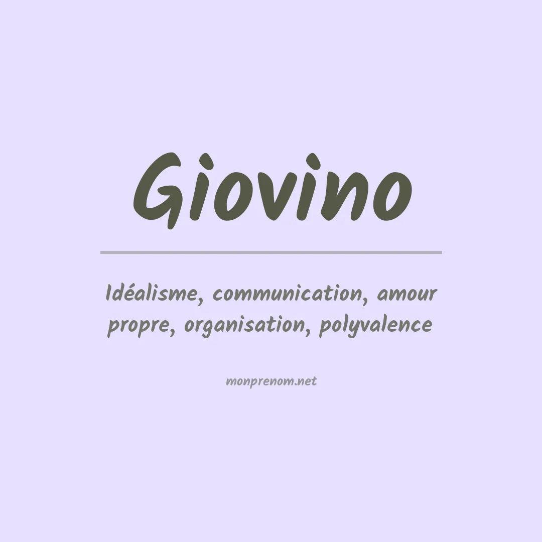 Signification du Prénom Giovino
