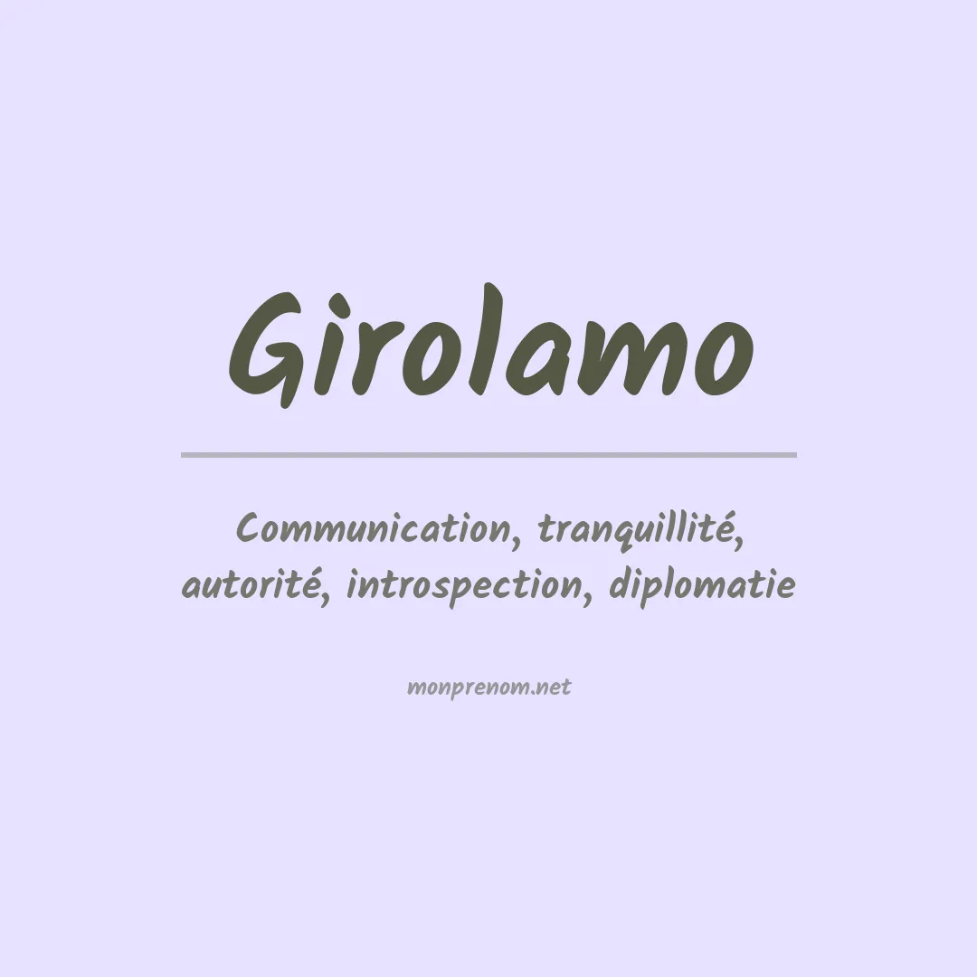 Signification du Prénom Girolamo