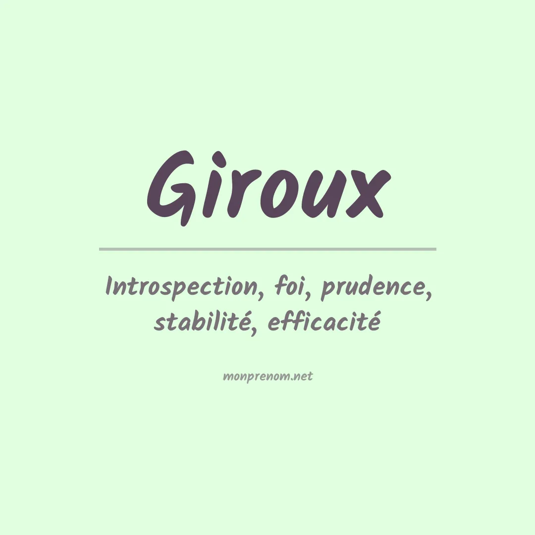Signification du Prénom Giroux