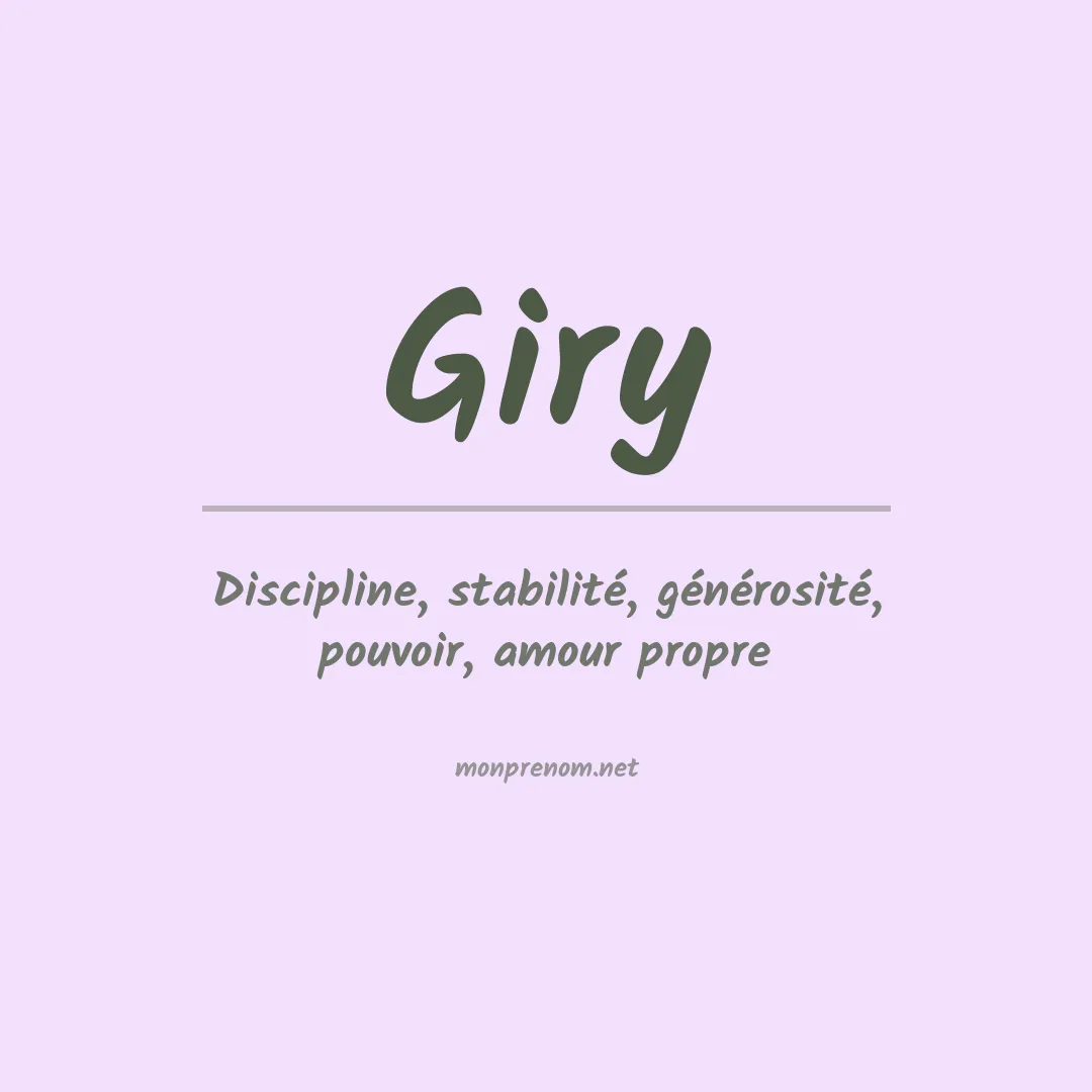 Signification du Prénom Giry