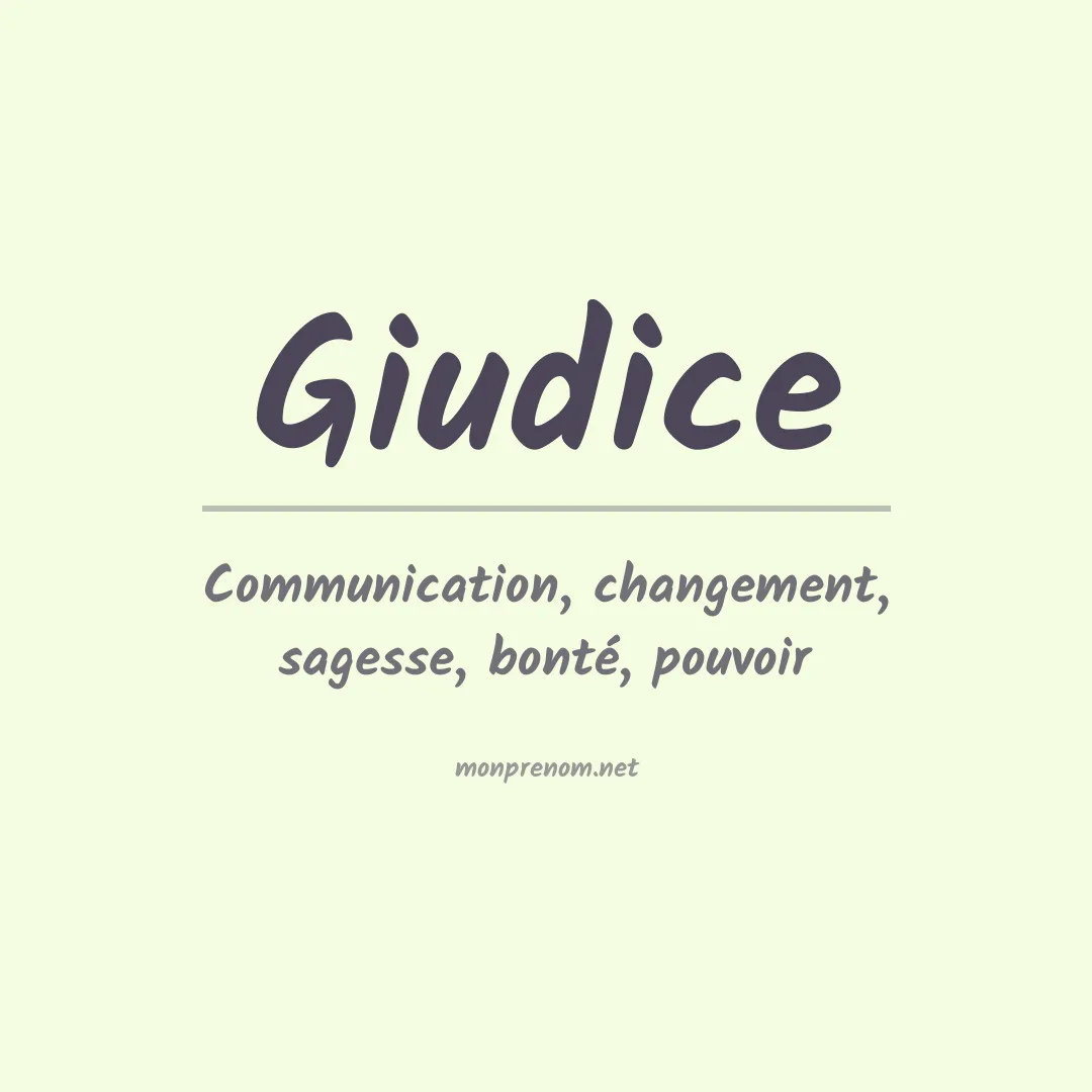 Signification du Prénom Giudice