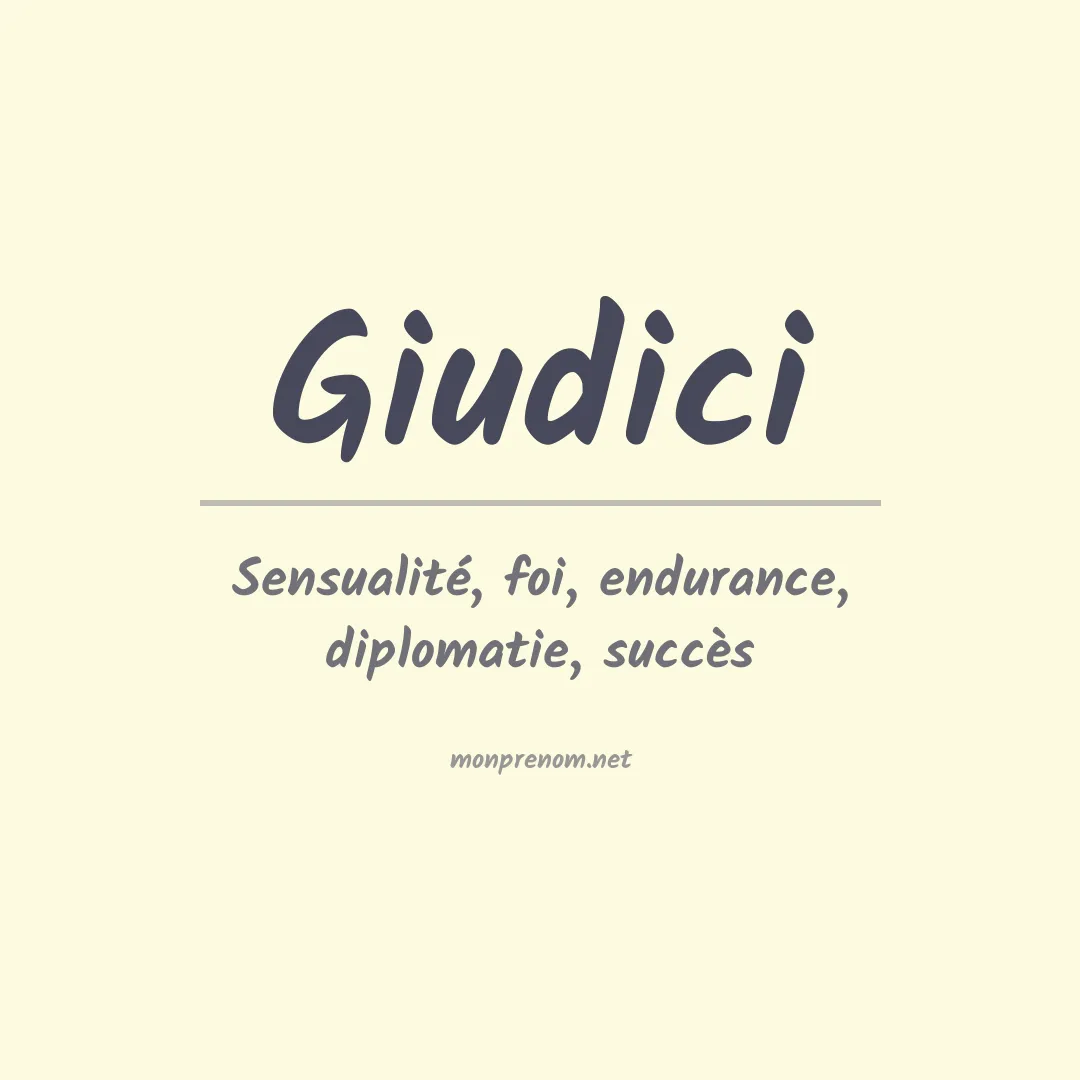 Signification du Prénom Giudici