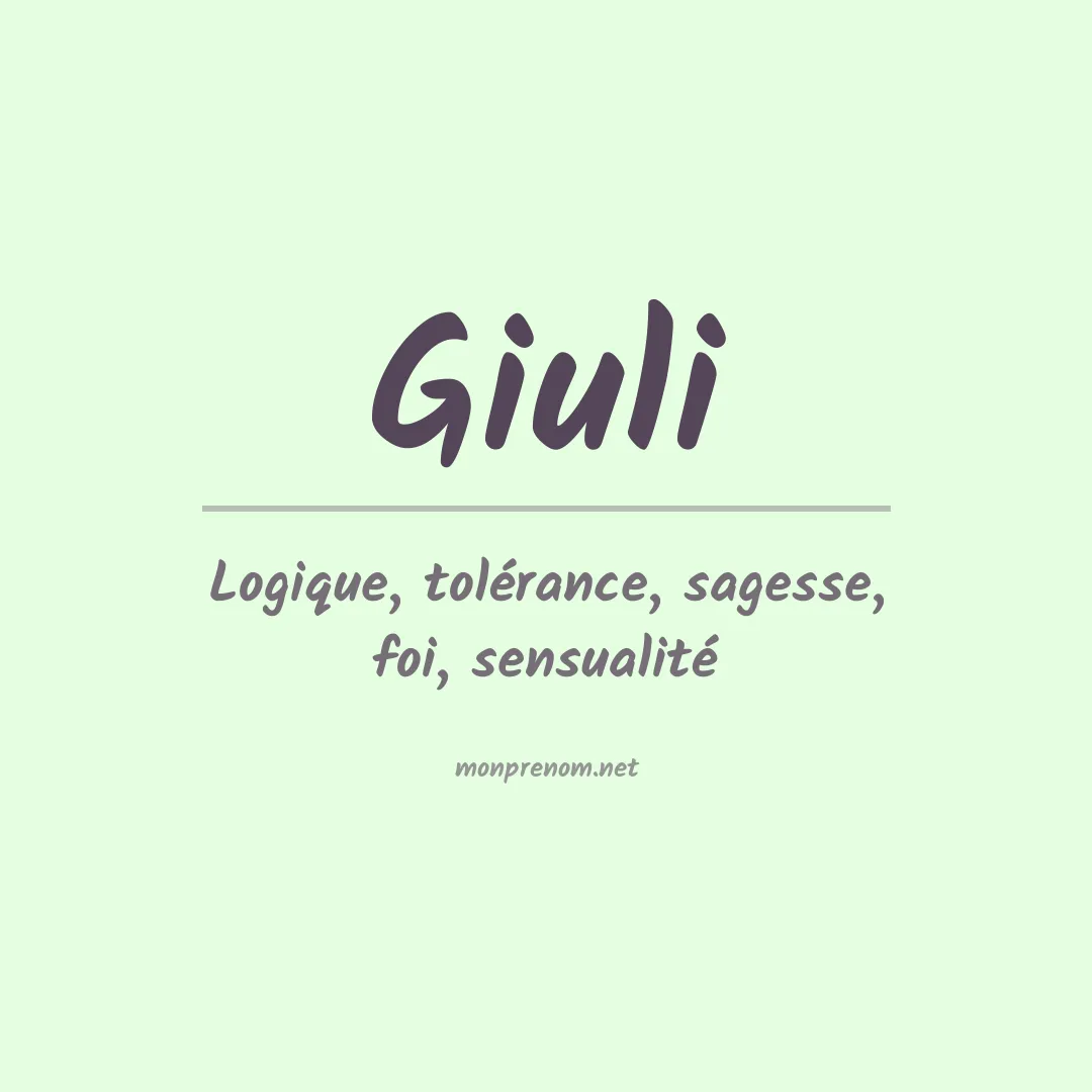 Signification du Prénom Giuli