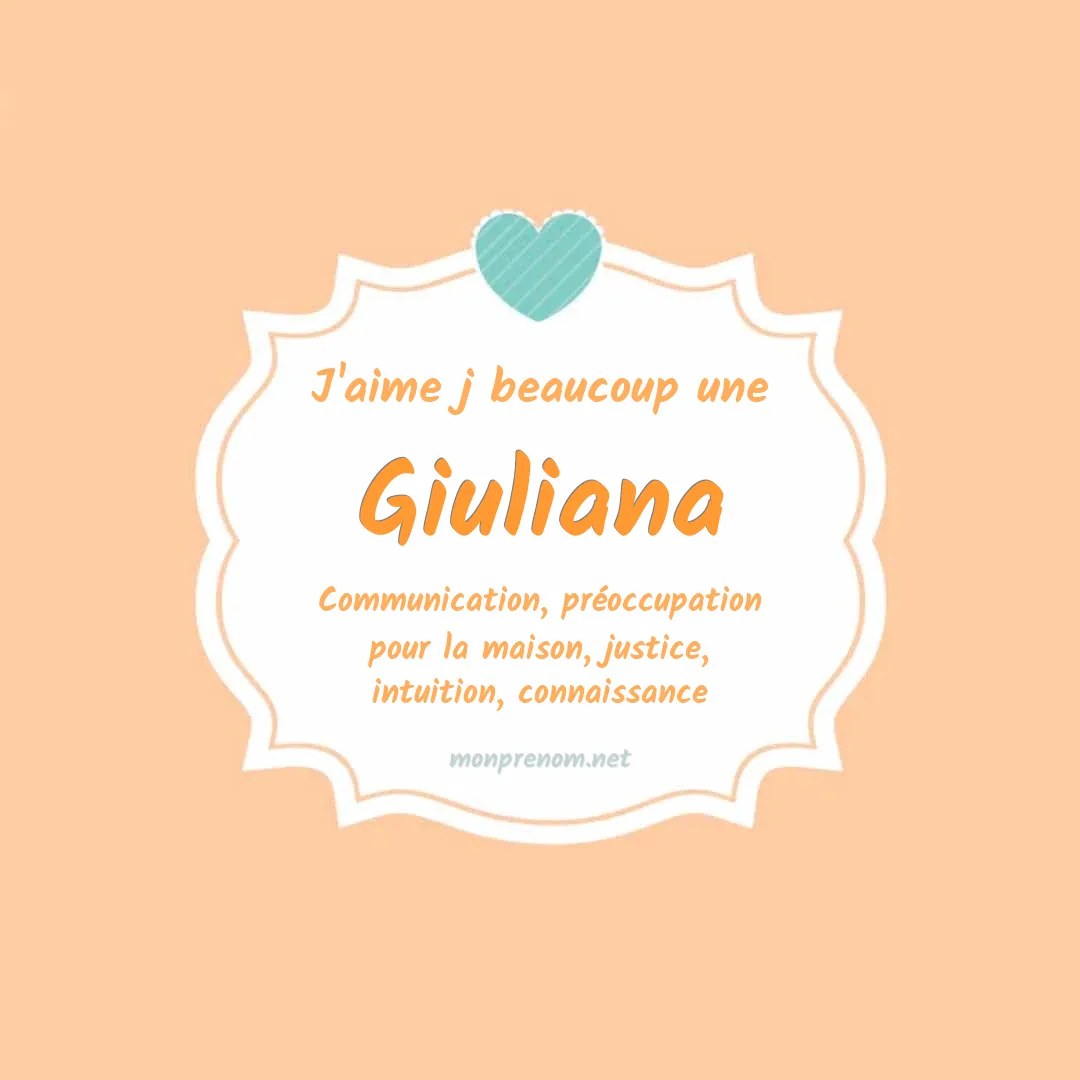j'aime beaucoup Giuliana