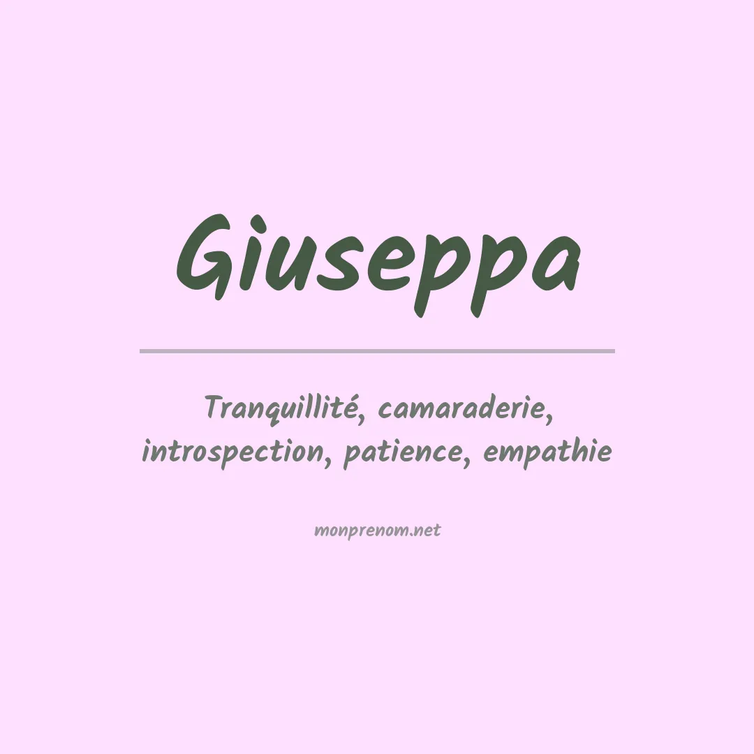Signification du Prénom Giuseppa Signification du Prénom Giuseppa