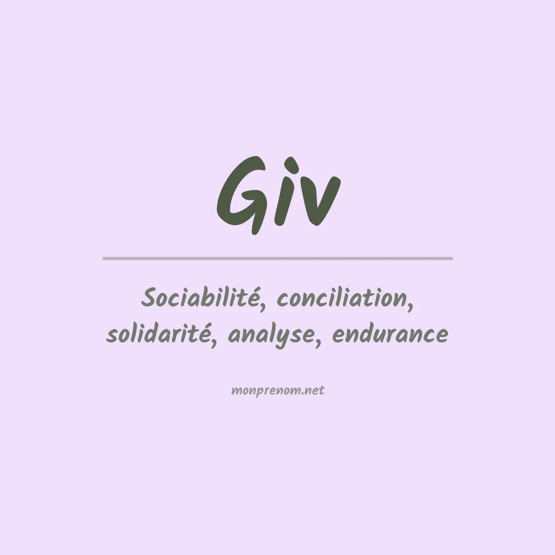 Signification du Prénom Giv Signification du Prénom Giv