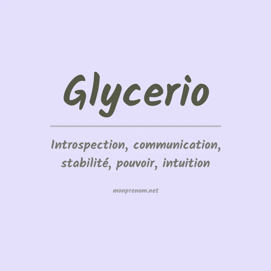 Signification du Prénom Glycerio