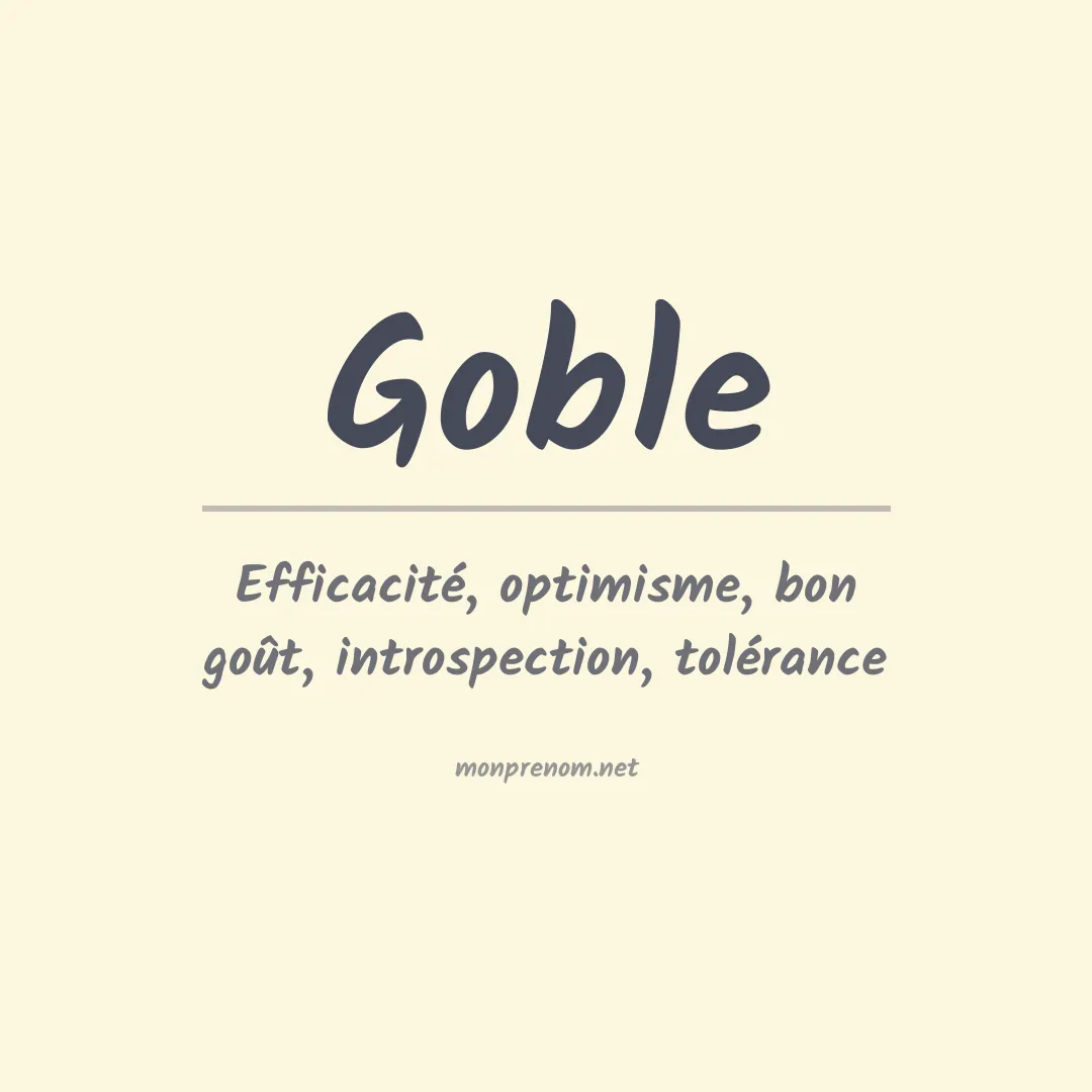 Signification du Prénom Goble