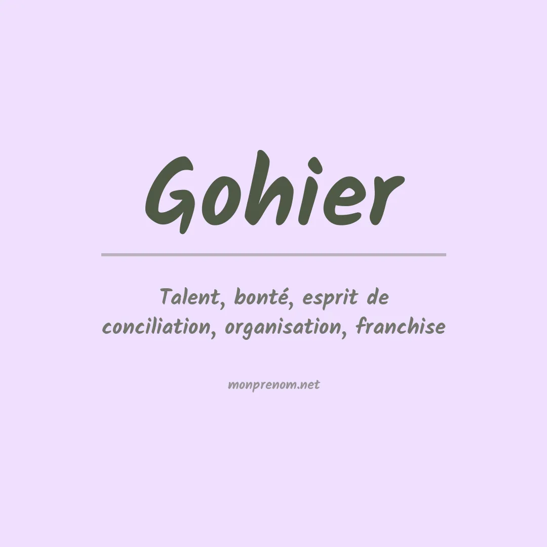 Signification du Prénom Gohier Signification du Prénom Gohier