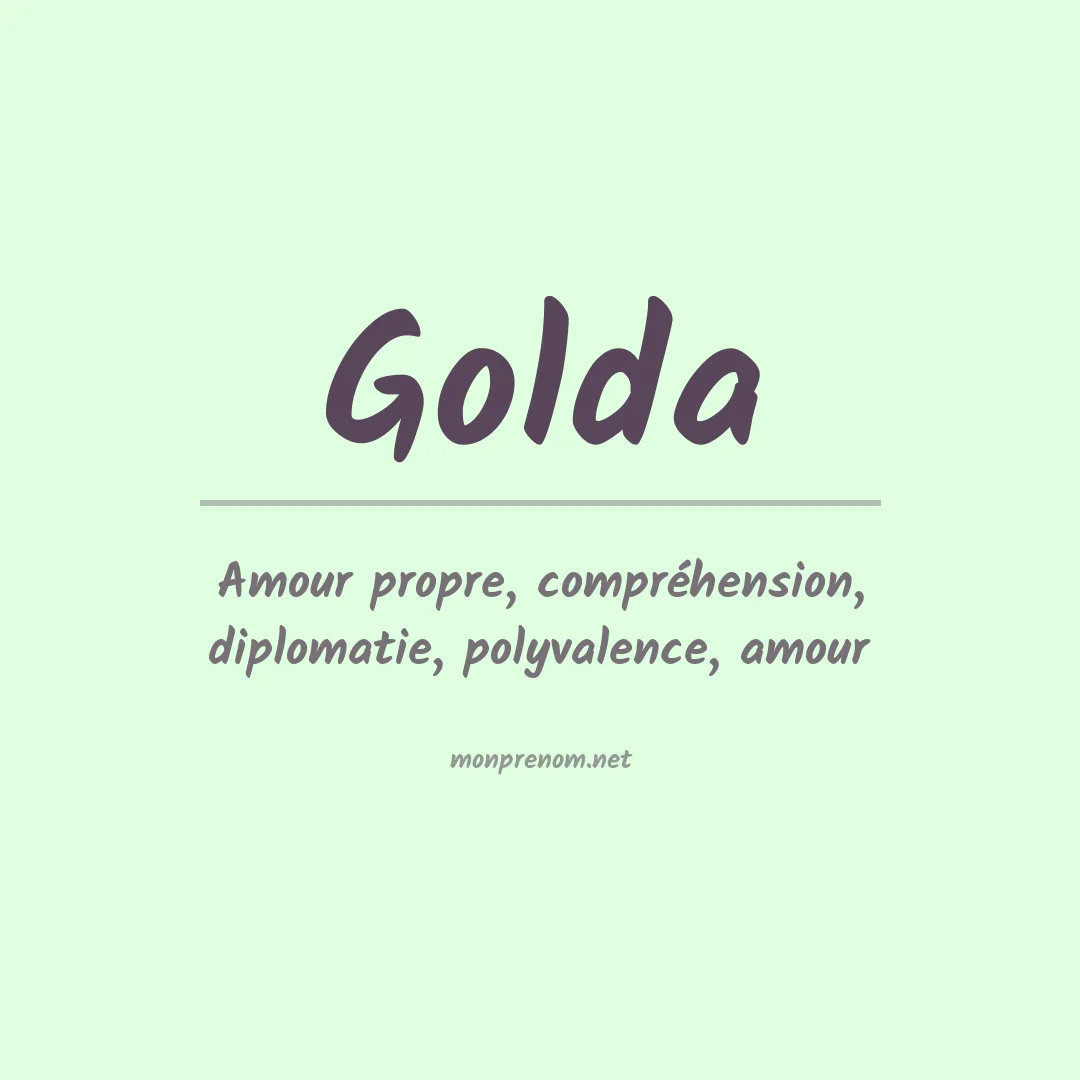 Signification du Prénom Golda