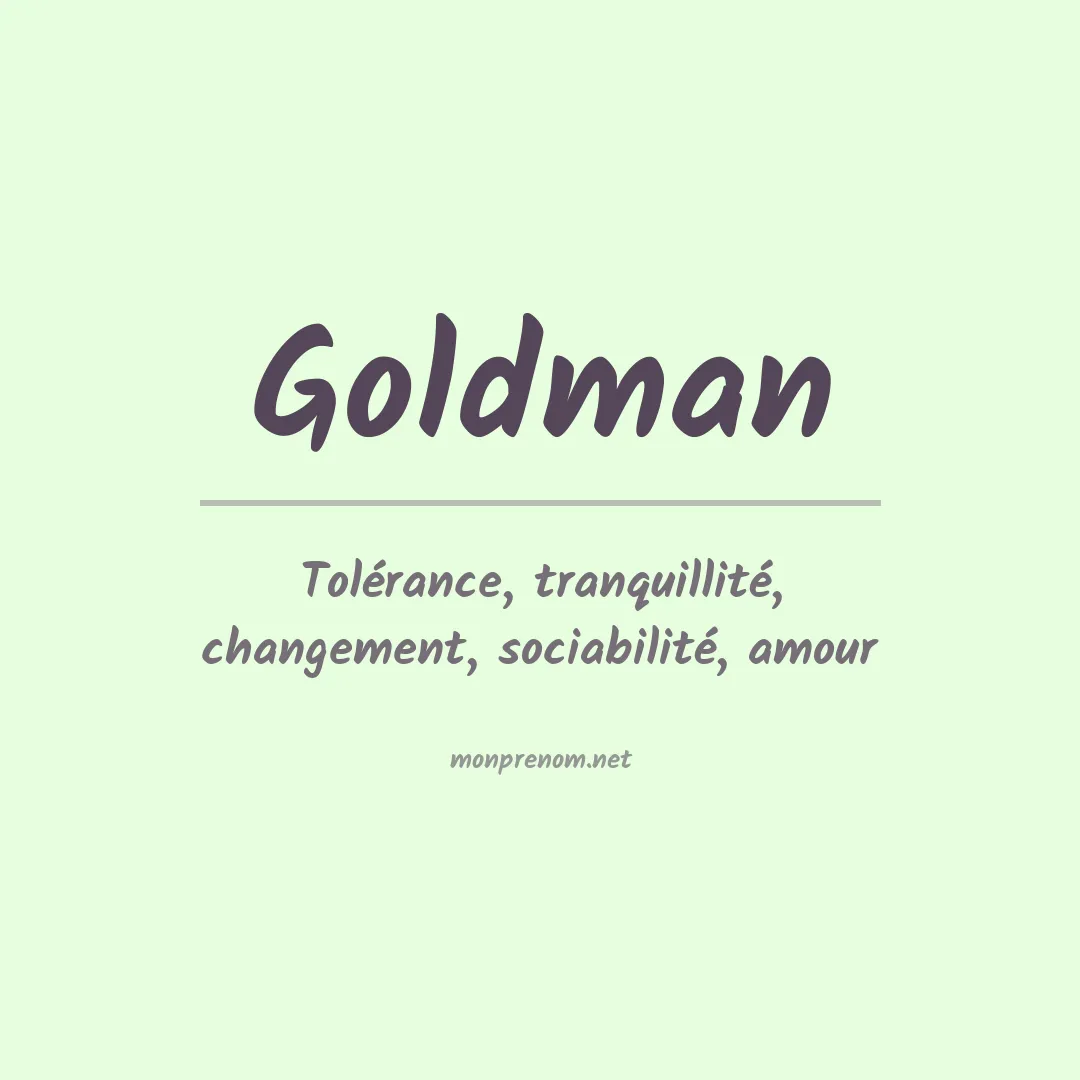 Signification du Prénom Goldman