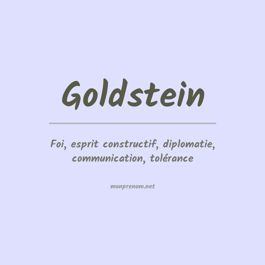 Signification du Prénom Goldstein