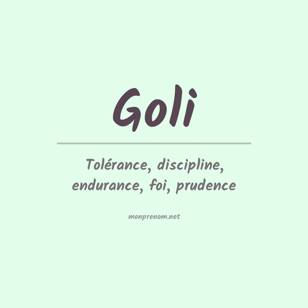 Signification du Prénom Goli Signification du Prénom Goli