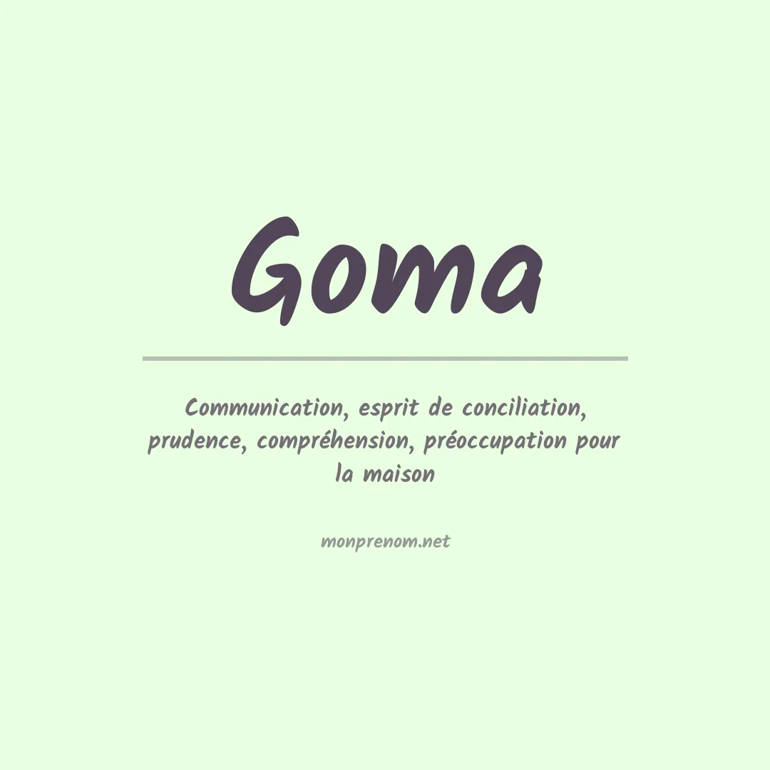 Signification du Prénom Goma