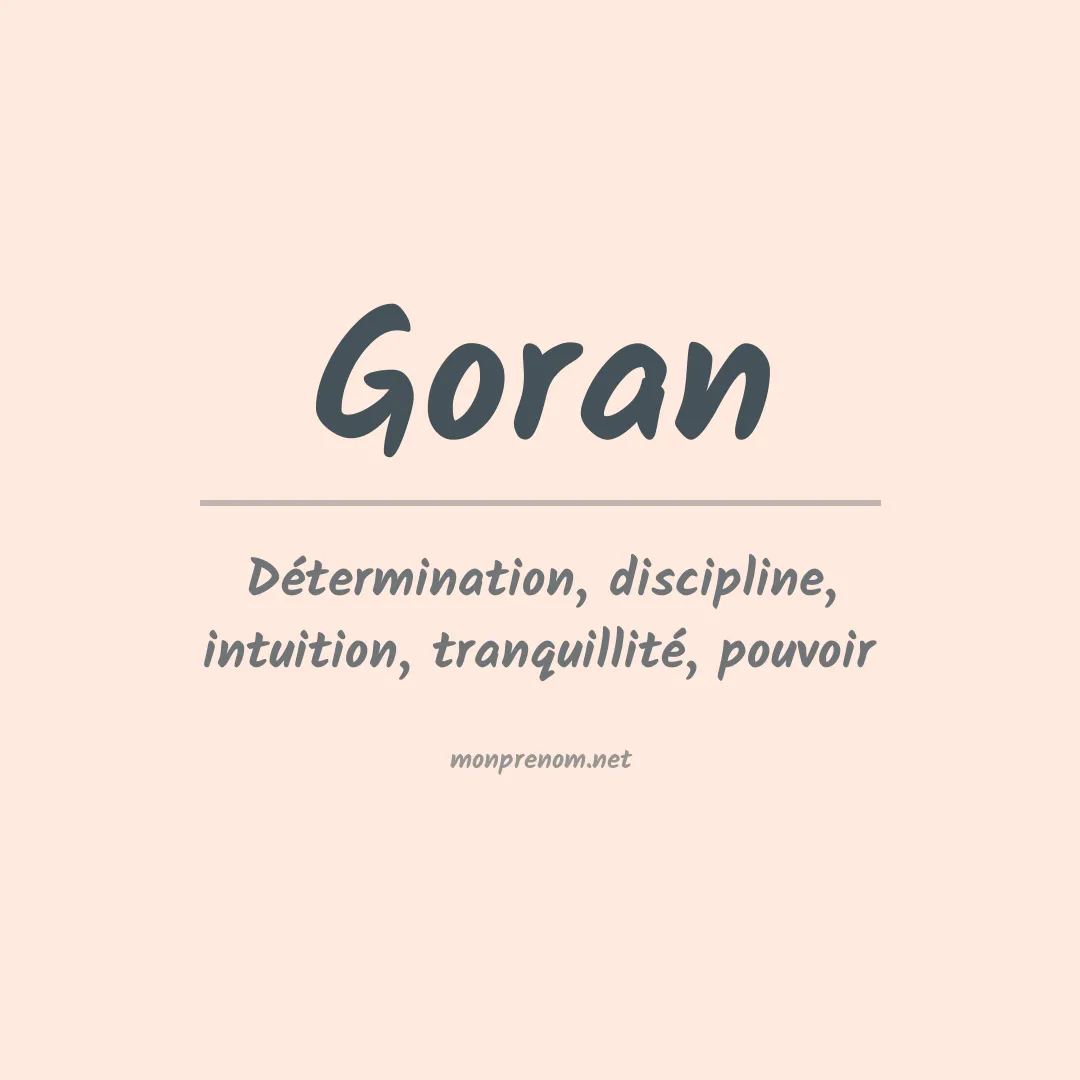 Signification du Prénom Goran