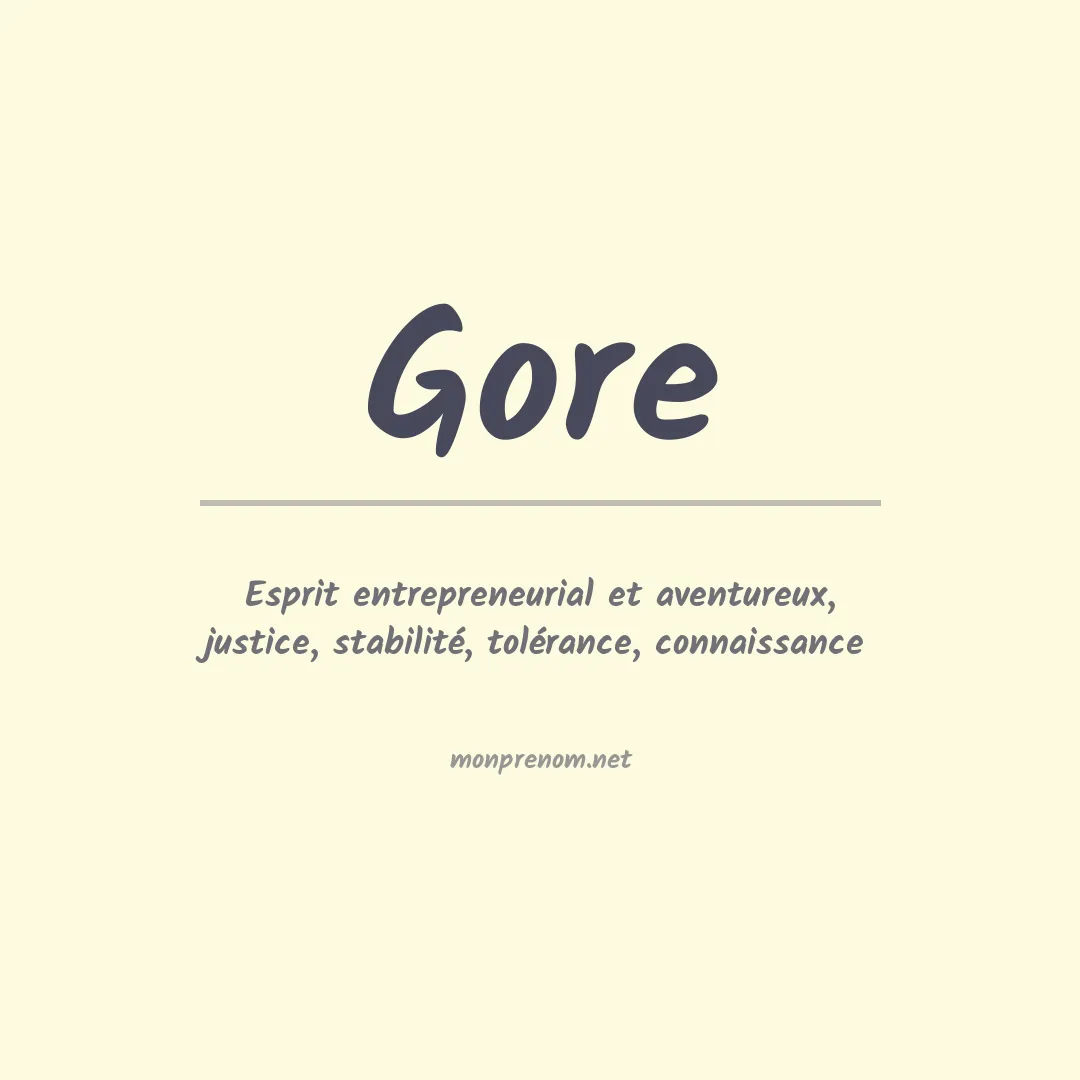 Signification du Prénom Gore