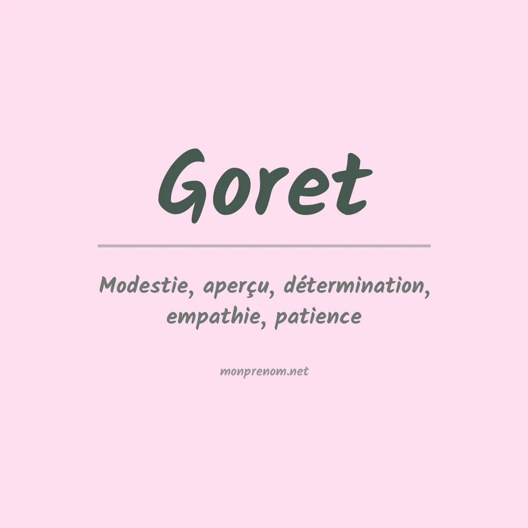 Signification du Prénom Goret